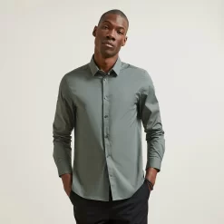 Chemise Slim Unie Coton Biologique Stretch