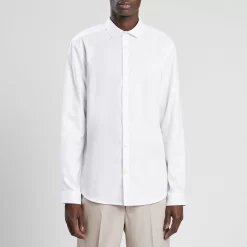 Chemise Slim Sans Repassage Unie Coton -Trendy Soldes 726646 9010 V2