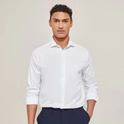 Chemise Regular Sans Repassage Unie Coton