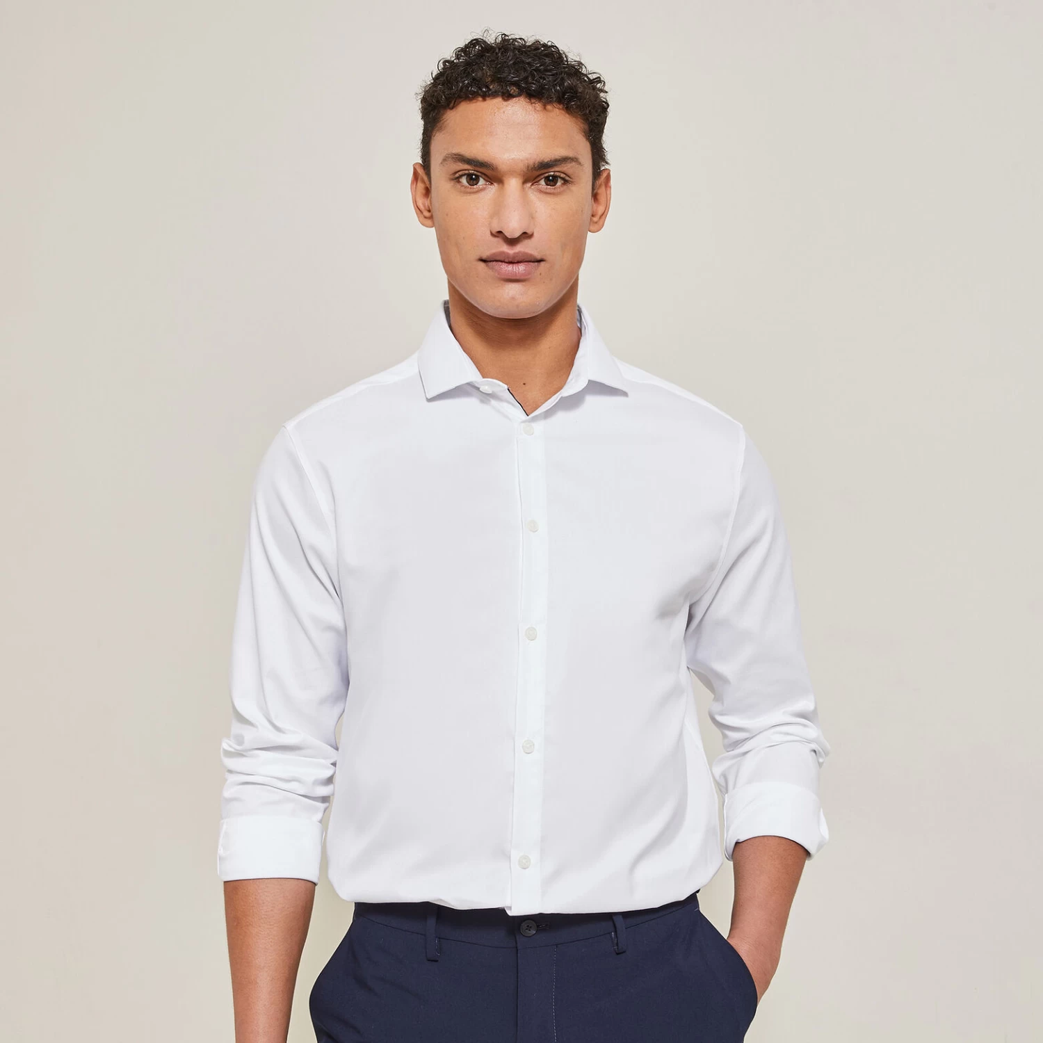 Chemise Regular Sans Repassage Unie Coton 1 Chemise Regular Sans Repassage Unie Coton