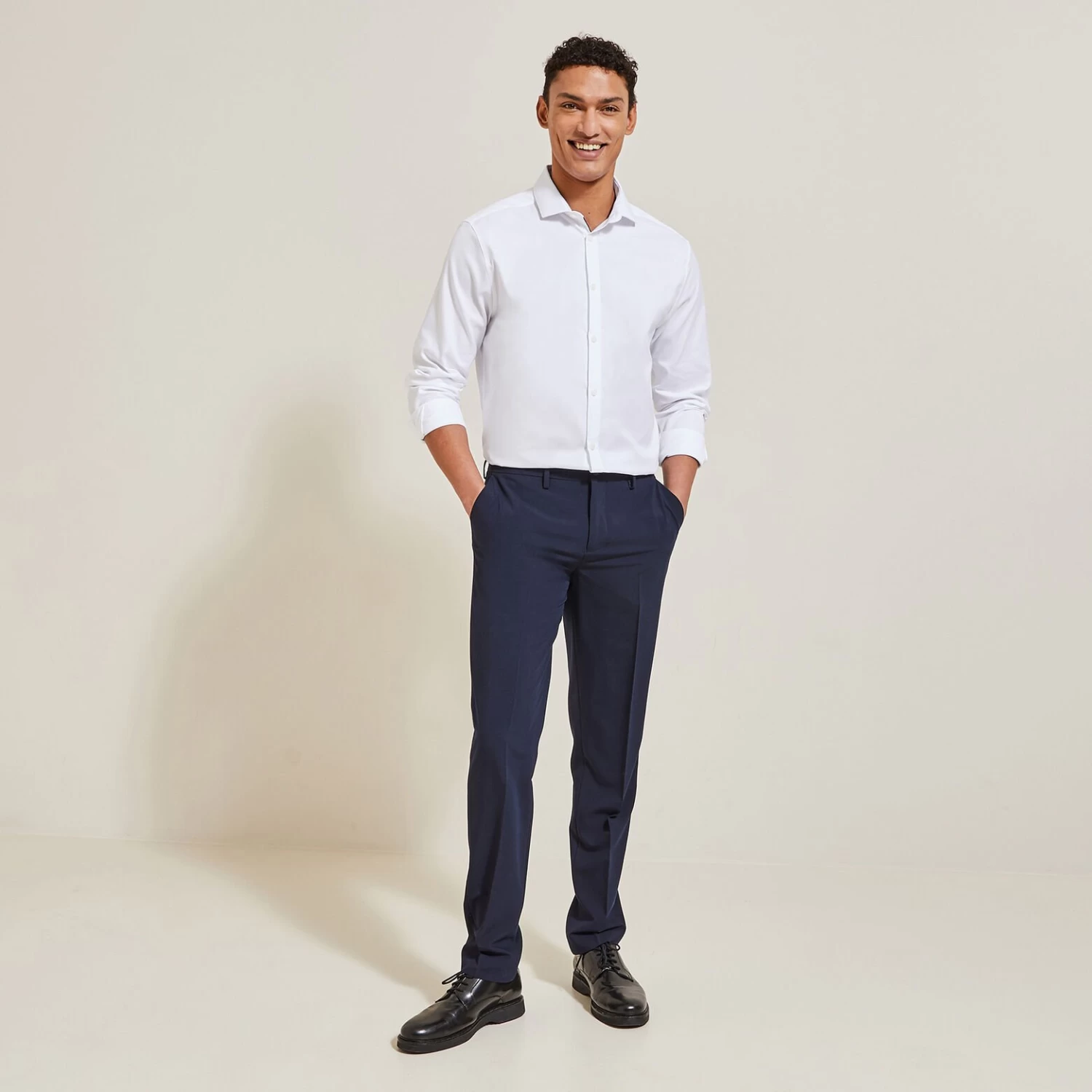 Chemise Regular Sans Repassage Unie Coton 2 Chemise Regular Sans Repassage Unie Coton – Image 2