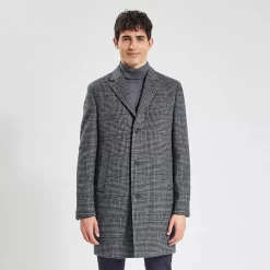 Manteau Col Tailleur à Carreaux -Trendy Soldes 728023 1280 V2