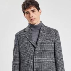 Manteau Col Tailleur à Carreaux -Trendy Soldes 728023 1280 V4