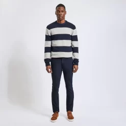 Pantalon Chino Slim Fantaisie Intérieur Gratté -Trendy Soldes 728306 11846 V3