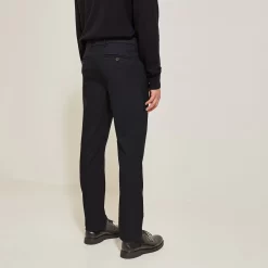 Pantalon Chino Slim Fantaisie Intérieur Gratté -Trendy Soldes 728306 8000 V3